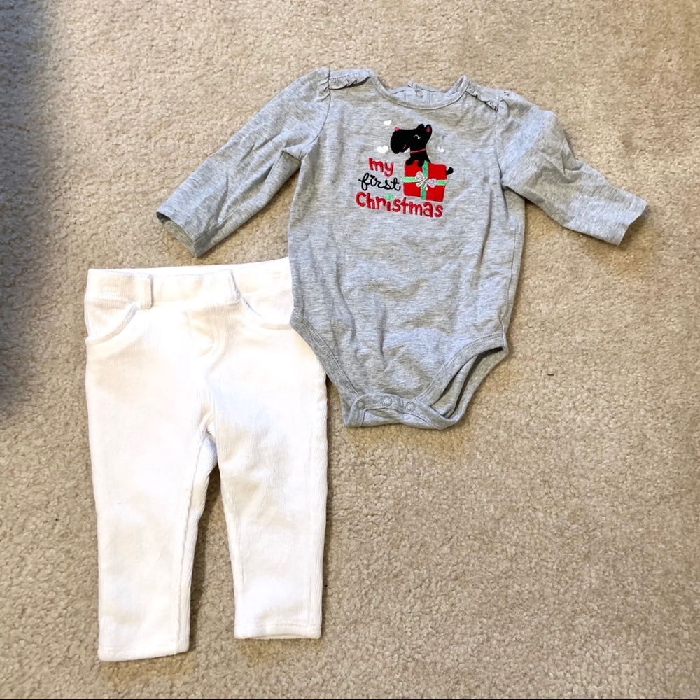 JUMPING BEANS “My First Christmas” Set—SZ. 9-12M